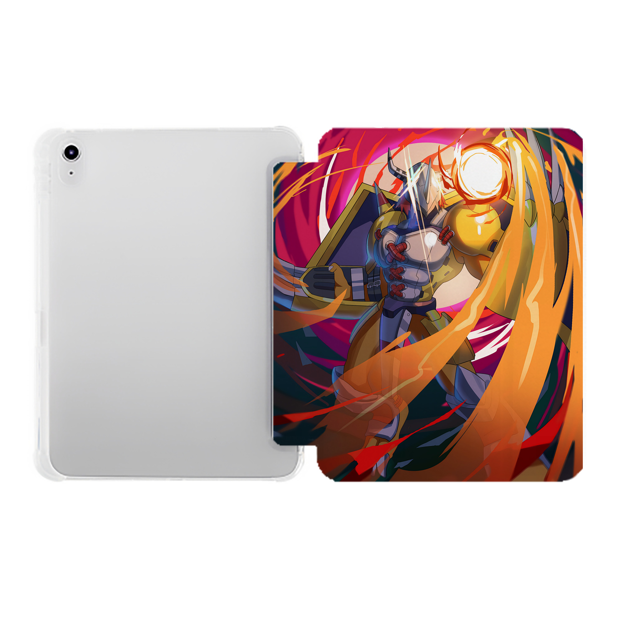 （画像用） Digimon デジタルモンスター/デジモン IPad ケース ペン収納付き 三つ折りスタンド PUレザー×シリコン 対応機種9.5/10.5/10.9インチ